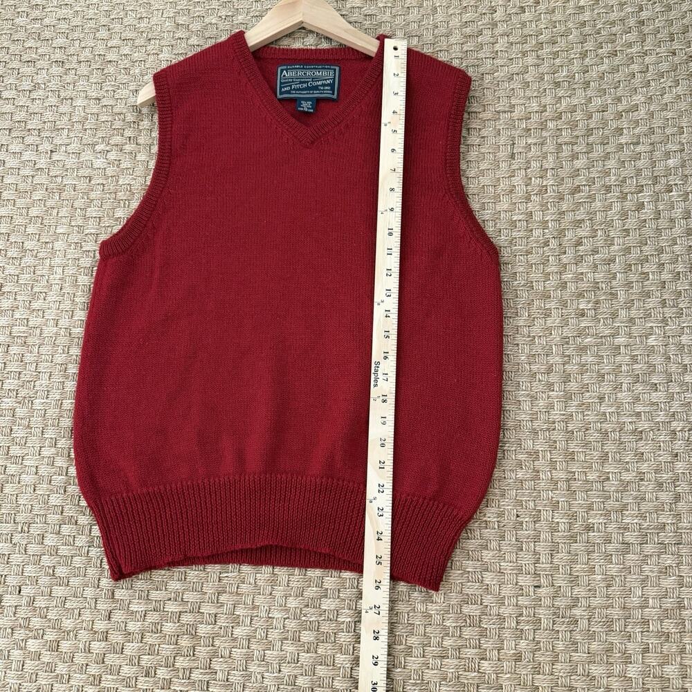Vintage Abercrombie & Fitch Red Sweater Vest 100% Wool Size XL - Picture 11 of 12